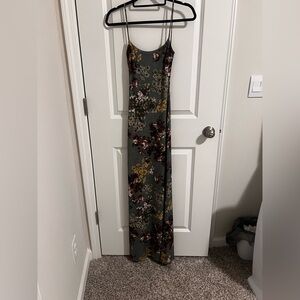 Floral Maxi Dress in Gray and Purple